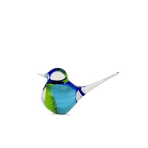 Svaja Basil Bird Glass Sculpture Blue & Green - Small. A handmade glass ornament