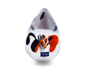 Iris Glass Sculpture - Orange & Black - Svaja