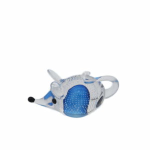 Svaja Melvin Mouse Glass Sculpture - Blue Bubbles