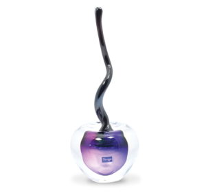 Cherry Glass Sculpture - Black & Violet - Svaja