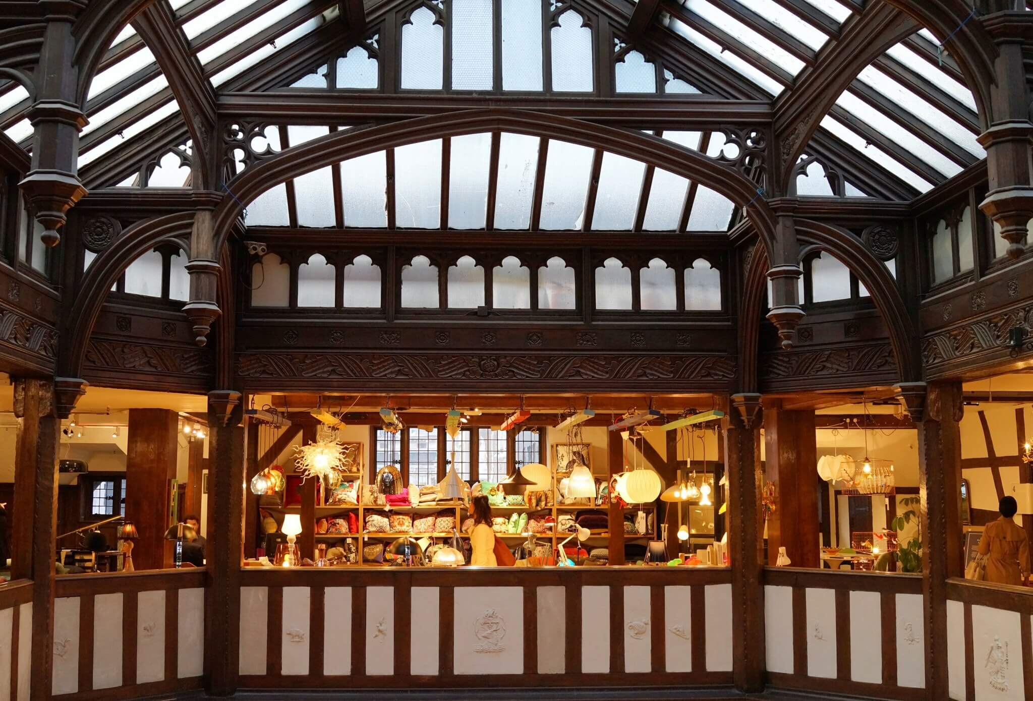 Photo of the inside of the Liberty store in London.